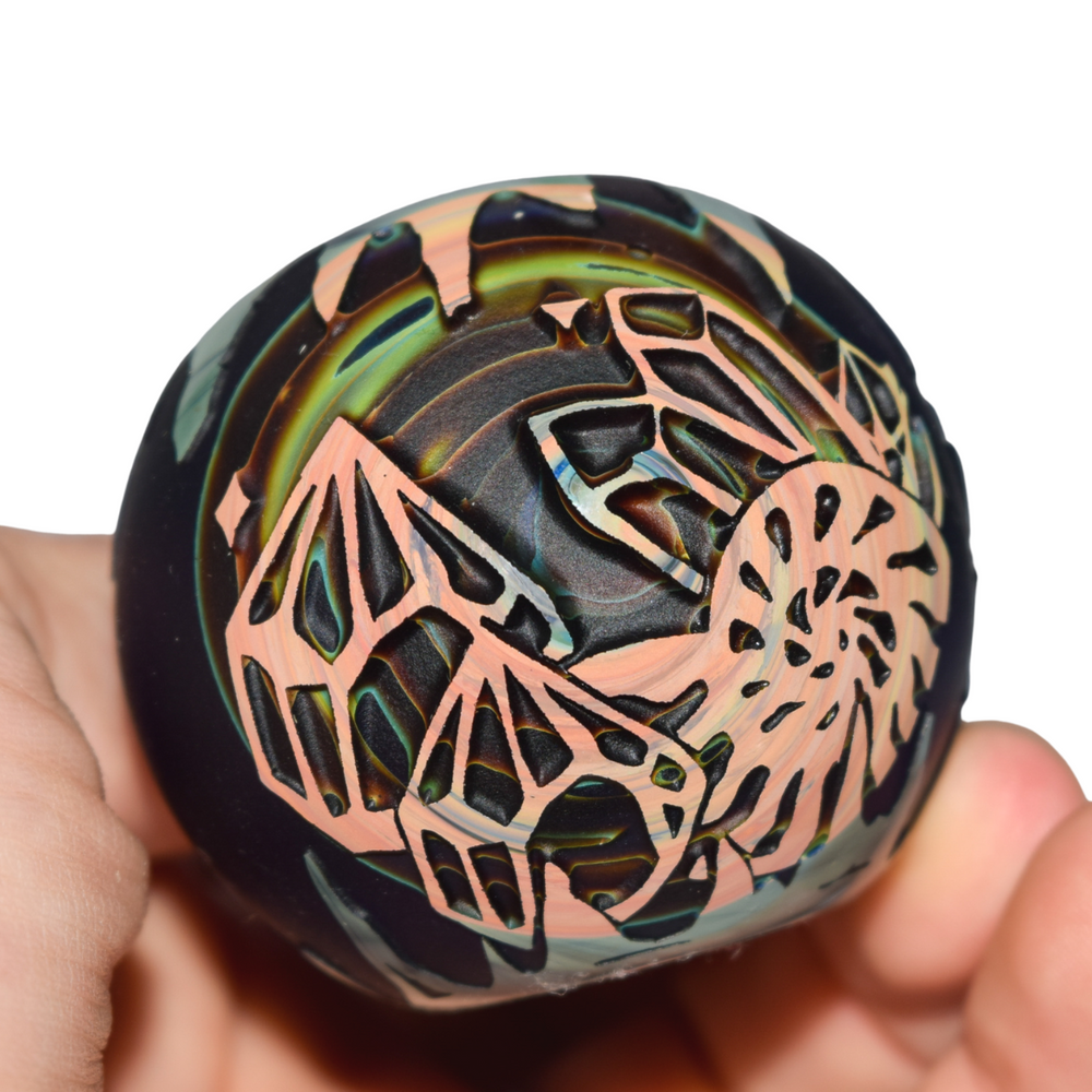 Liberty 503 Deep Carve Cap Hand Pipe - Crystals